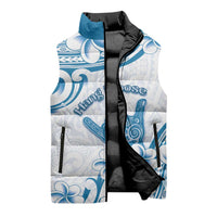Aloha Hawaii Shaka Sleeveless Puffer Jacket Hang Loose Blue Version - Polynesian Pride
