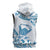Aloha Hawaii Shaka Sleeveless Zip Hoodie Hang Loose Blue Version - Polynesian Pride