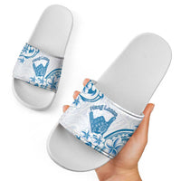 Aloha Hawaii Shaka Slide Sandals Hang Loose Blue Version - Polynesian Pride
