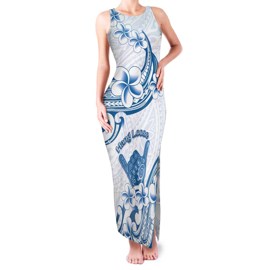 Aloha Hawaii Shaka Tank Maxi Dress Hang Loose Blue Version - Polynesian Pride