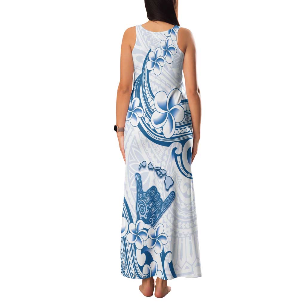 Aloha Hawaii Shaka Tank Maxi Dress Hang Loose Blue Version - Polynesian Pride