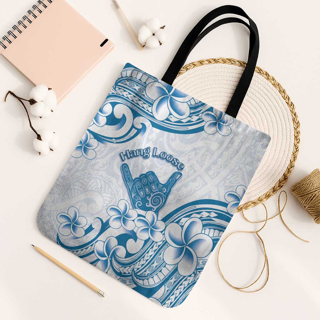 Aloha Hawaii Shaka Tote Bag Hang Loose Blue Version DT05 Black Strap One Size Blue - Polynesian Pride