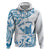 Aloha Hawaii Shaka Zip Hoodie Hang Loose Blue Version - Polynesian Pride