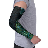 Personalised New Zealand Dart Arm Sleeves Maori Fern With Paua Shell - Polynesian Pride