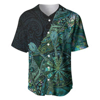 Personalised New Zealand Dart Baseball Jersey Maori Fern With Paua Shell - Polynesian Pride