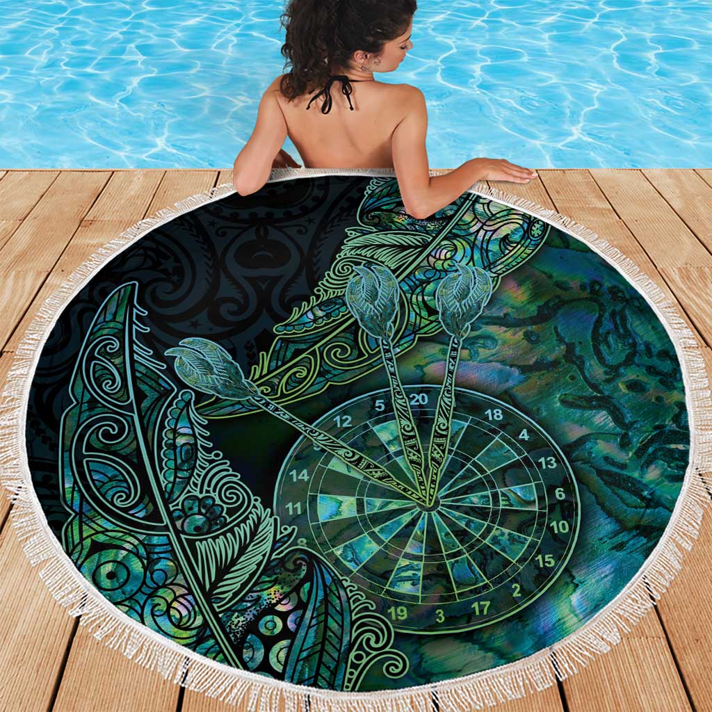 New Zealand Dart Beach Blanket Maori Fern With Paua Shell - Polynesian Pride