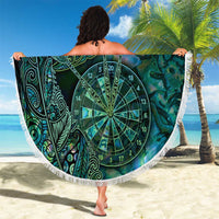 New Zealand Dart Beach Blanket Maori Fern With Paua Shell - Polynesian Pride