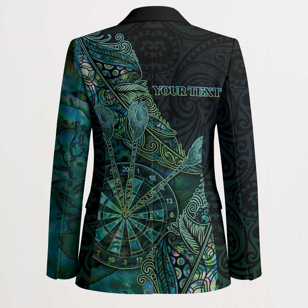 Personalised New Zealand Dart Blazer Maori Fern With Paua Shell - Polynesian Pride
