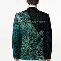 Personalised New Zealand Dart Blazer Maori Fern With Paua Shell - Polynesian Pride