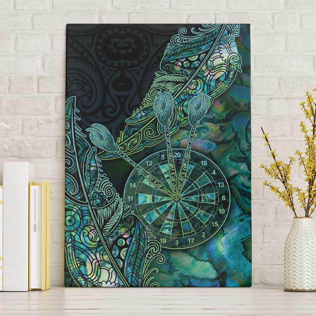 New Zealand Dart Canvas Wall Art Maori Fern With Paua Shell - Polynesian Pride
