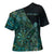 Personalised New Zealand Dart Cross Shoulder Shirt Maori Fern With Paua Shell - Polynesian Pride
