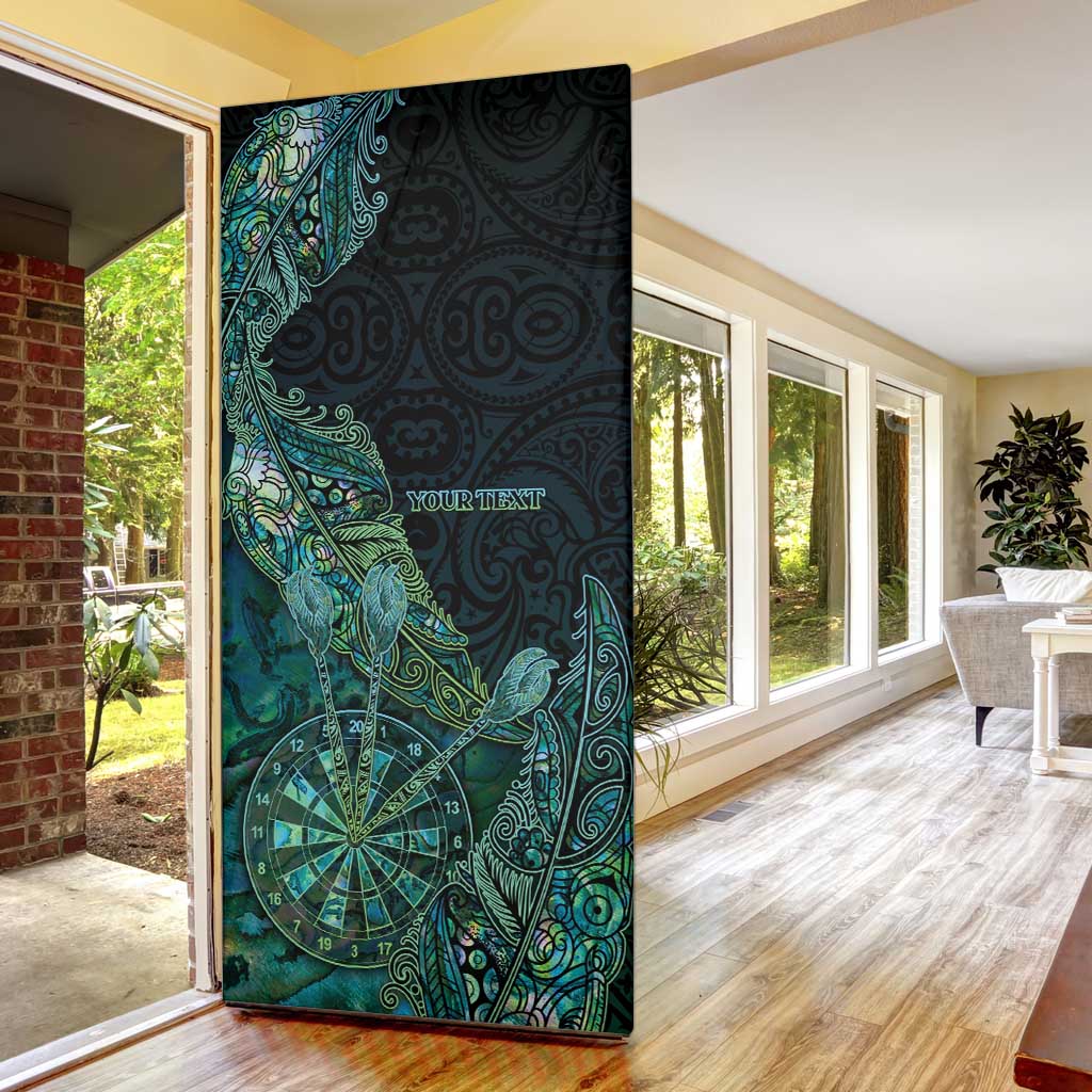 Personalised New Zealand Dart Door Cover Maori Fern With Paua Shell - Polynesian Pride