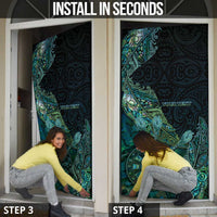 Personalised New Zealand Dart Door Cover Maori Fern With Paua Shell - Polynesian Pride