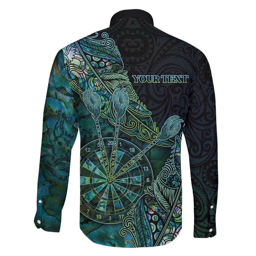 Personalised New Zealand Dart Family Matching Long Sleeve Bodycon Dress and Hawaiian Shirt Maori Fern With Paua Shell - Polynesian Pride