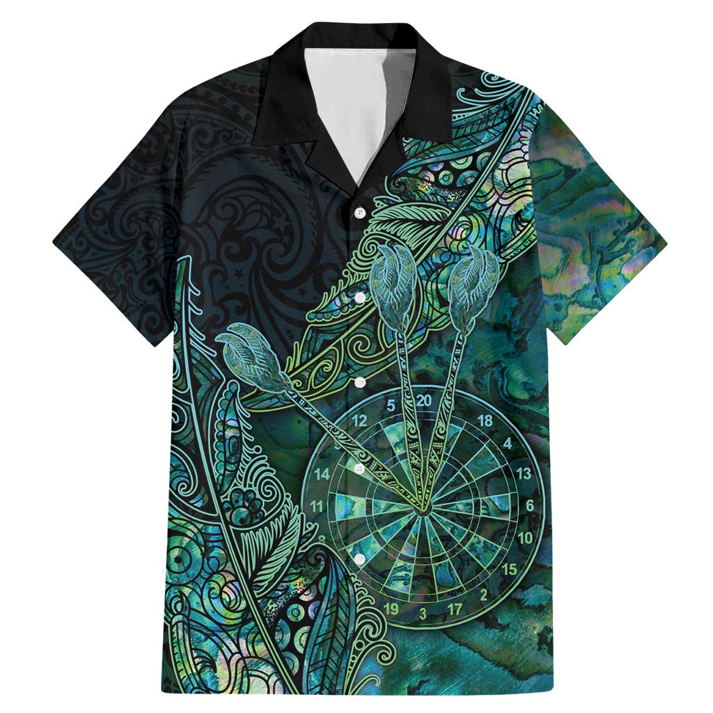 Personalised New Zealand Dart Family Matching Mermaid Dress and Hawaiian Shirt Maori Fern With Paua Shell - Polynesian Pride