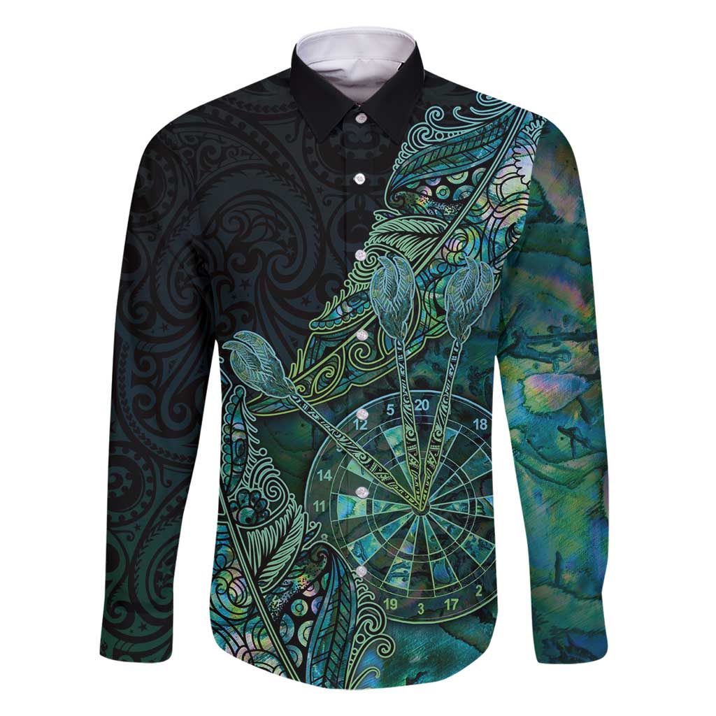 Personalised New Zealand Dart Family Matching Mermaid Dress and Hawaiian Shirt Maori Fern With Paua Shell - Polynesian Pride