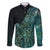 Personalised New Zealand Dart Family Matching Mermaid Dress and Hawaiian Shirt Maori Fern With Paua Shell - Polynesian Pride