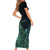 Personalised New Zealand Dart Family Matching Short Sleeve Bodycon Dress and Hawaiian Shirt Maori Fern With Paua Shell - Polynesian Pride