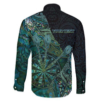 Personalised New Zealand Dart Family Matching Tank Maxi Dress and Hawaiian Shirt Maori Fern With Paua Shell - Polynesian Pride