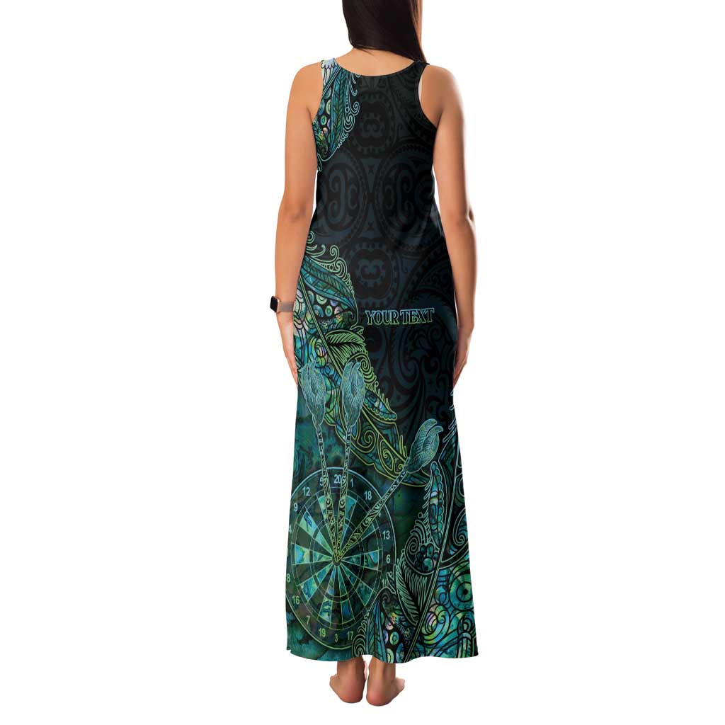 Personalised New Zealand Dart Family Matching Tank Maxi Dress and Hawaiian Shirt Maori Fern With Paua Shell - Polynesian Pride