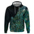 Personalised New Zealand Dart Hoodie Maori Fern With Paua Shell - Polynesian Pride