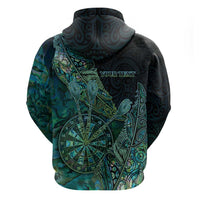 Personalised New Zealand Dart Hoodie Maori Fern With Paua Shell - Polynesian Pride