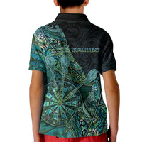 Personalised New Zealand Dart Kid Polo Shirt Maori Fern With Paua Shell - Polynesian Pride