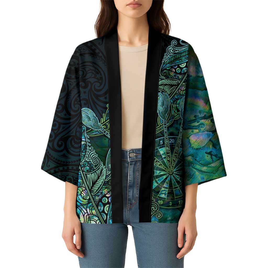Personalised New Zealand Dart Kimono Maori Fern With Paua Shell - Polynesian Pride