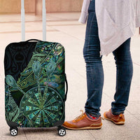 New Zealand Dart Luggage Cover Maori Fern With Paua Shell - Polynesian Pride