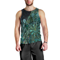 Personalised New Zealand Dart Men Tank Top Maori Fern With Paua Shell - Polynesian Pride