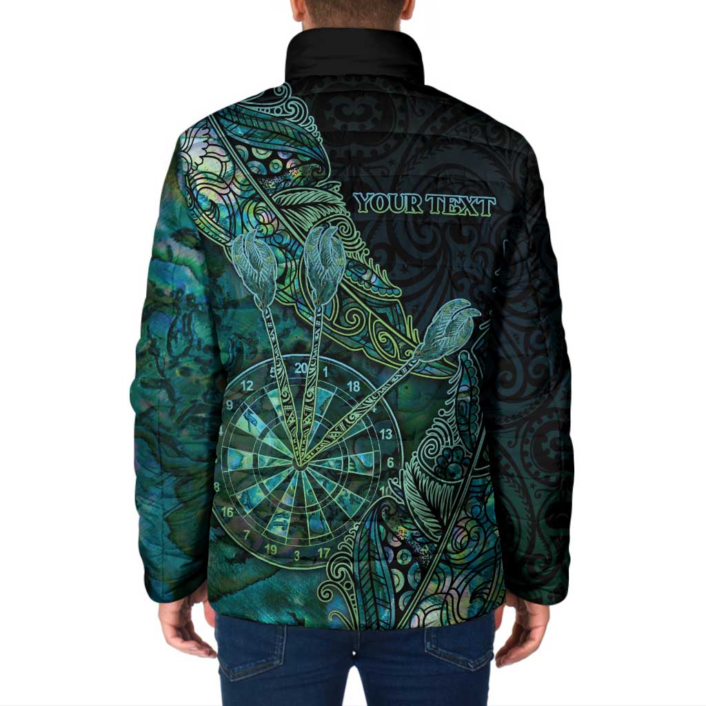 Personalised New Zealand Dart Padded Jacket Maori Fern With Paua Shell - Polynesian Pride
