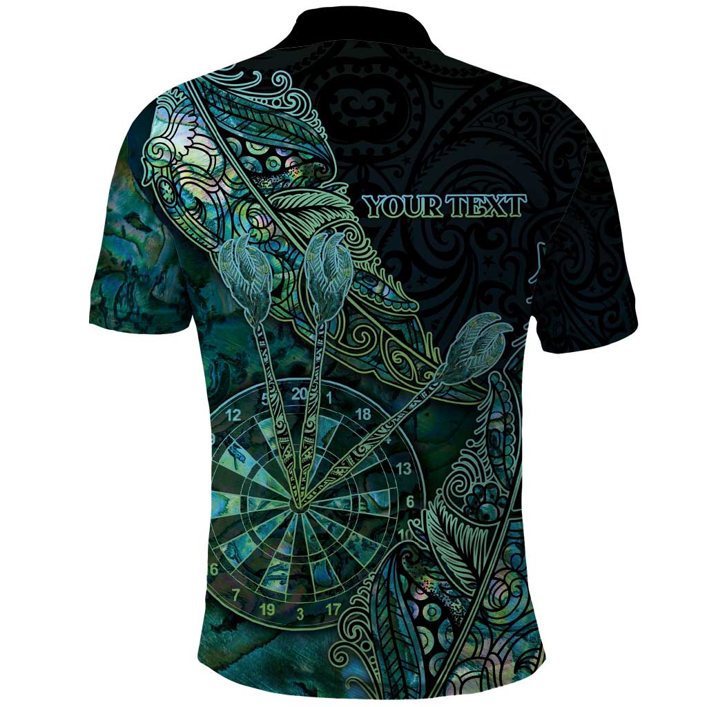 Personalised New Zealand Dart Polo Shirt Maori Fern With Paua Shell - Polynesian Pride