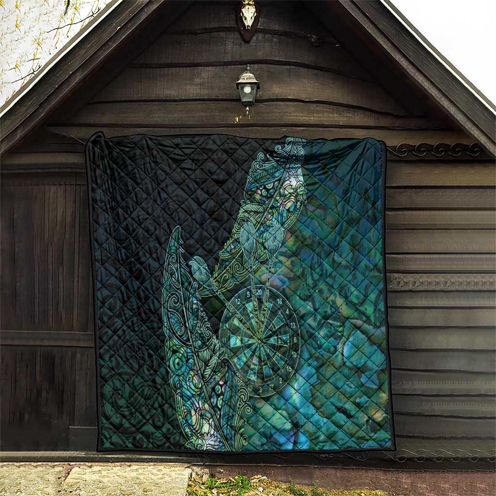 New Zealand Dart Quilt Maori Fern With Paua Shell - Polynesian Pride