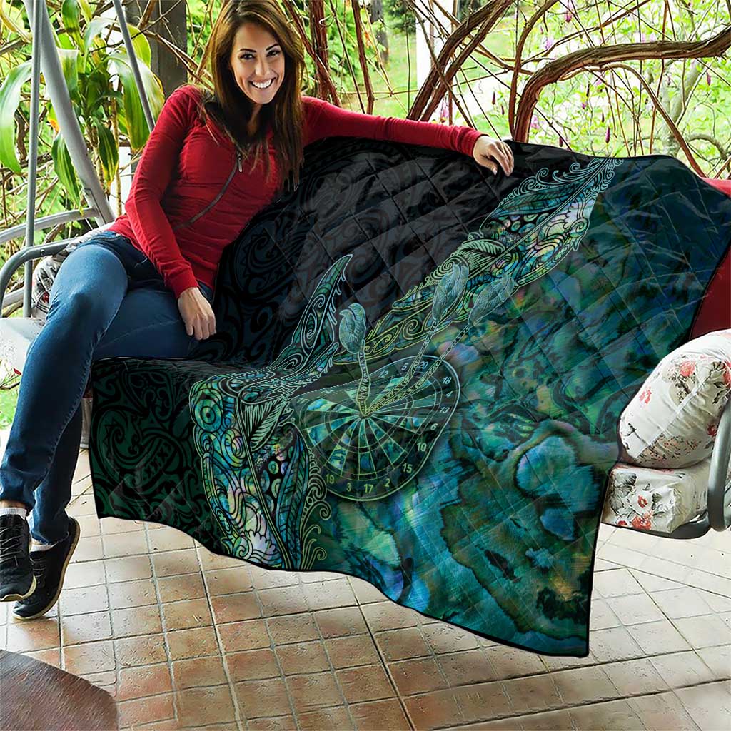 New Zealand Dart Quilt Maori Fern With Paua Shell - Polynesian Pride