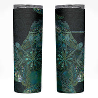 Personalised New Zealand Dart Skinny Tumbler Maori Fern With Paua Shell - Polynesian Pride