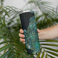 Personalised New Zealand Dart Skinny Tumbler Maori Fern With Paua Shell - Polynesian Pride