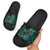 New Zealand Dart Slide Sandals Maori Fern With Paua Shell - Polynesian Pride