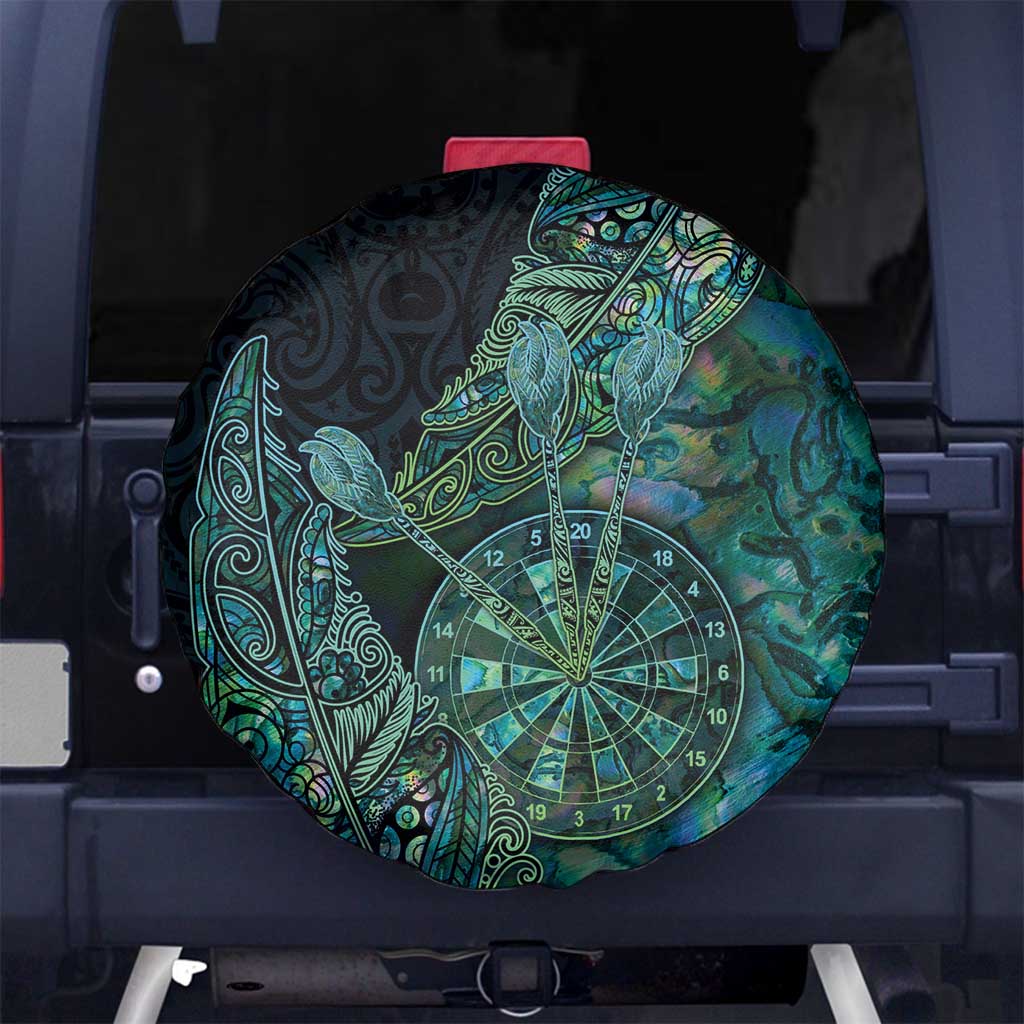 New Zealand Dart Spare Tire Cover Maori Fern With Paua Shell - Polynesian Pride