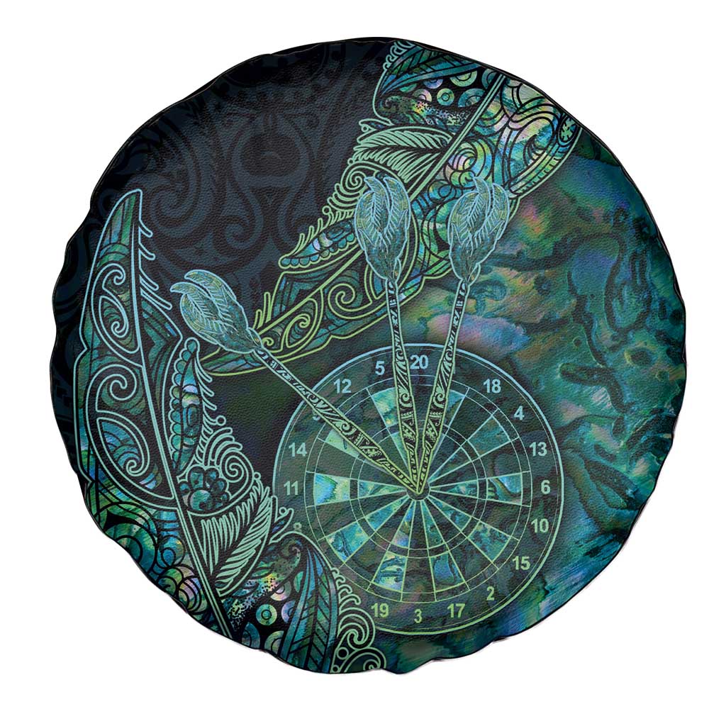 New Zealand Dart Spare Tire Cover Maori Fern With Paua Shell - Polynesian Pride