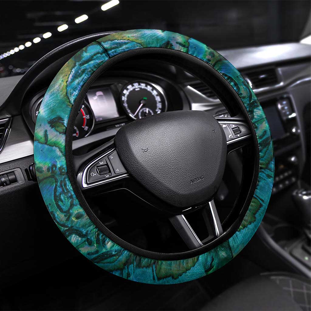 New Zealand Dart Steering Wheel Cover Maori Fern With Paua Shell - Polynesian Pride