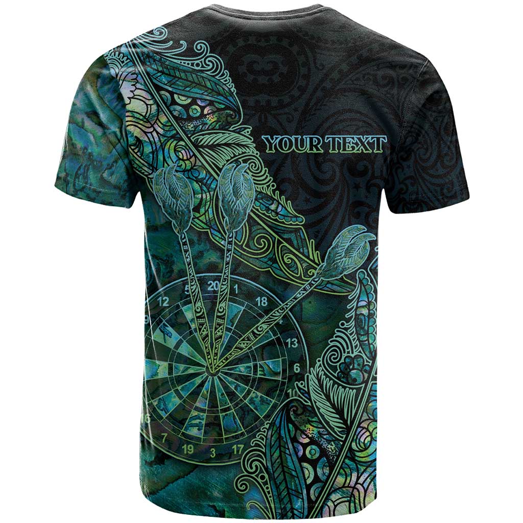 Personalised New Zealand Dart T Shirt Maori Fern With Paua Shell - Polynesian Pride