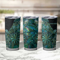 Personalised New Zealand Dart Tumbler Cup Maori Fern With Paua Shell - Polynesian Pride