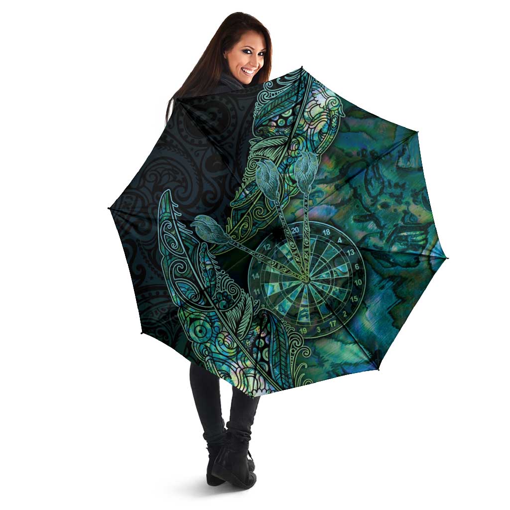 New Zealand Dart Umbrella Maori Fern With Paua Shell - Polynesian Pride