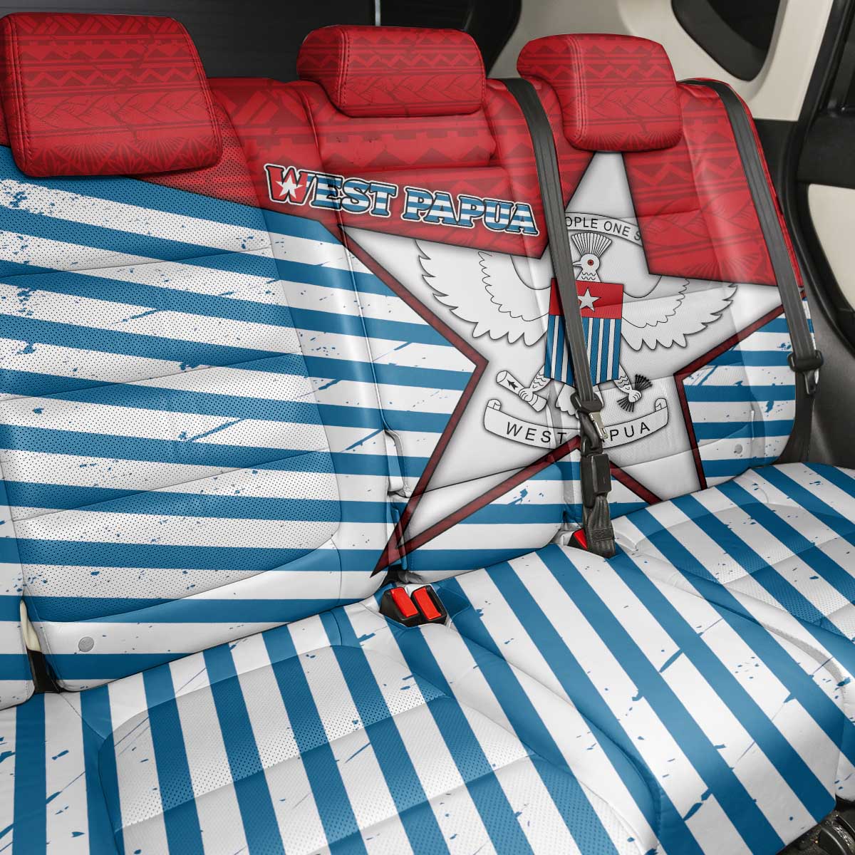 West Papua Morning Star Back Car Seat Cover One People One Soul - Polynesian Pride