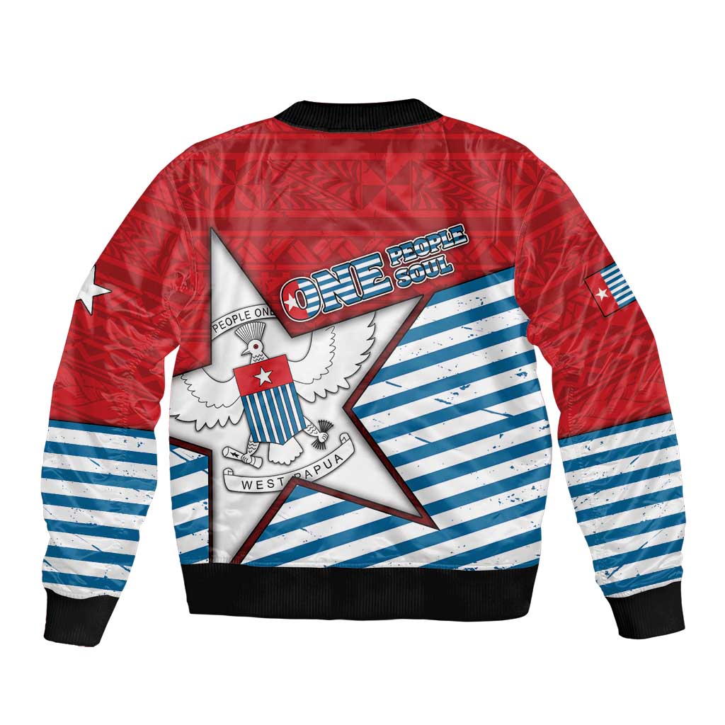West Papua Morning Star Bomber Jacket One People One Soul - Polynesian Pride