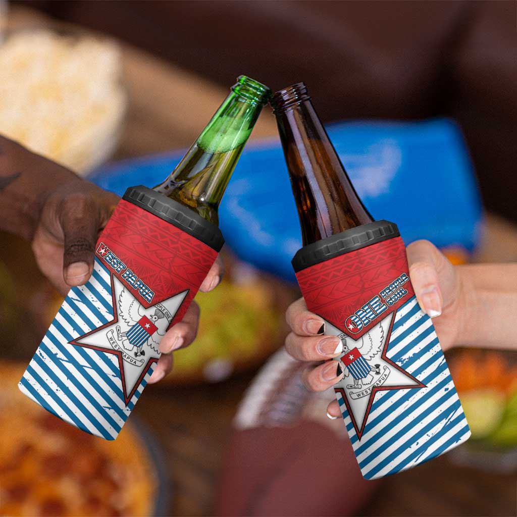 West Papua Morning Star 4 in 1 Can Cooler Tumbler One People One Soul - Polynesian Pride