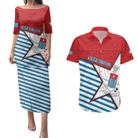 West Papua Morning Star Couples Matching Puletasi and Hawaiian Shirt One People One Soul - Polynesian Pride
