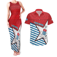West Papua Morning Star Couples Matching Tank Maxi Dress and Hawaiian Shirt One People One Soul - Polynesian Pride