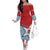 West Papua Morning Star Family Matching Off The Shoulder Long Sleeve Dress and Hawaiian Shirt One People One Soul - Polynesian Pride