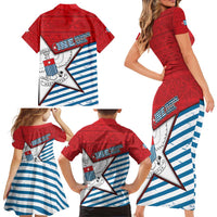 West Papua Morning Star Family Matching Short Sleeve Bodycon Dress and Hawaiian Shirt One People One Soul - Polynesian Pride